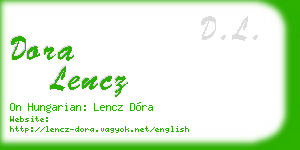 dora lencz business card